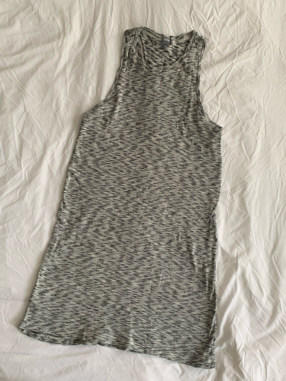 Aerie Black and White Sleeveless Knit Tank Dress